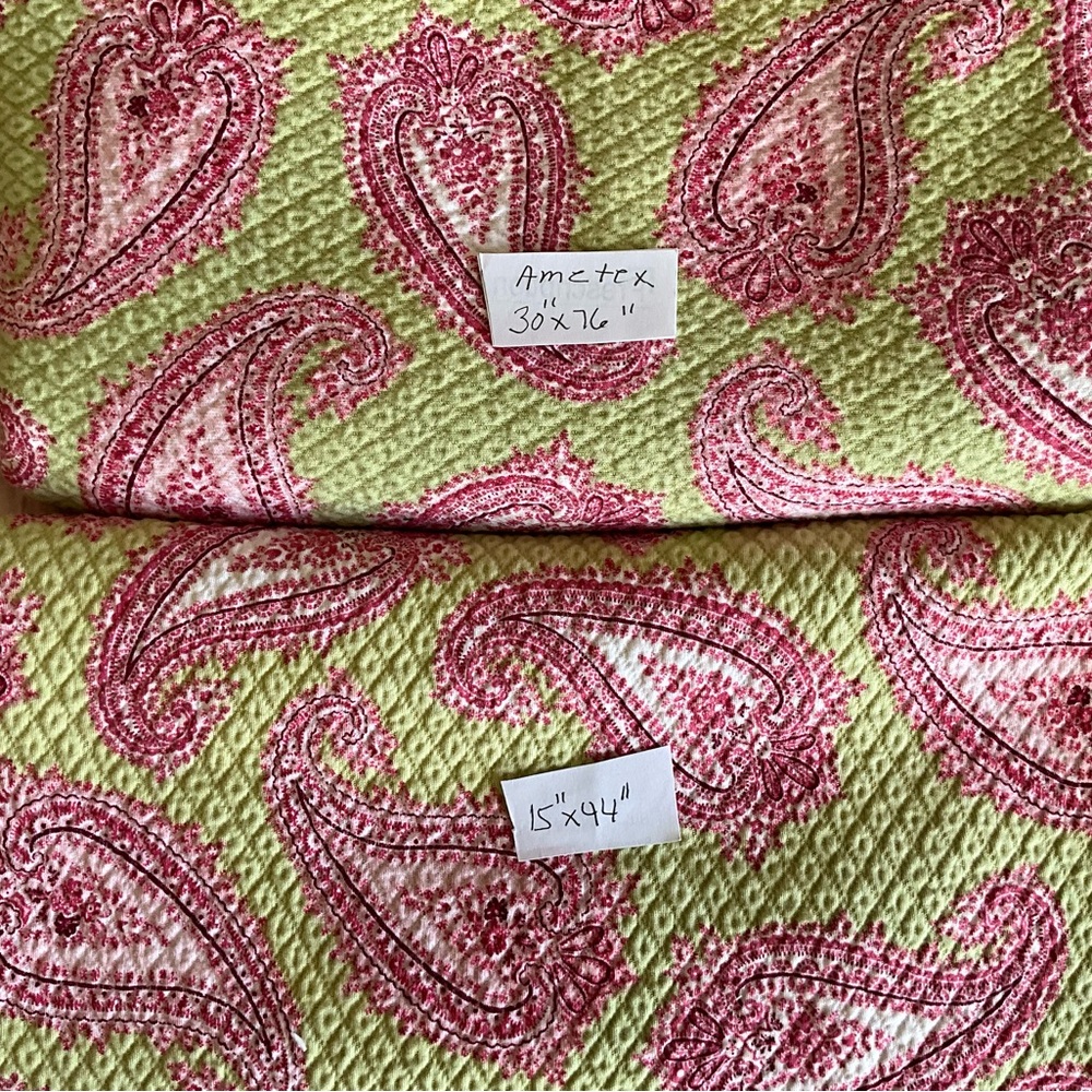 ametex fabric Green Pink Paisley